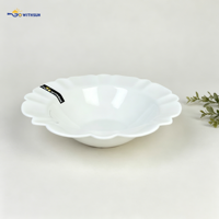 Vaisselle en verre opale classique, durable, réutilisable et éco-responsable, avec bord coupé, résistante à la chaleur, assiettes et bols à soupe portables, vente en gros