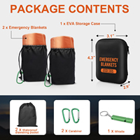 Rouleau de couverture de survie de camping thermique d'urgence en mylar aluminisé en PE imperméable orange