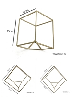 Centre de table moderne en métal doré géométrique, cube en fer détachable, cadre creux élégant pour mariage, fête en extérieur, décoration de table
