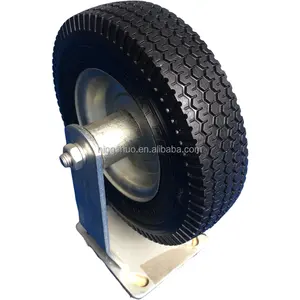 厂家供应3.50-4 2.50-4 8英寸防穿刺Pu泡沫旋转固定支架手推车实心橡胶轮轮胎