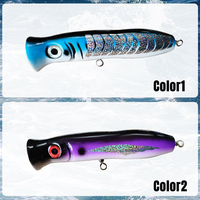 MISTER LURE 90g 18.5cm Grandes leurres en bois pour pêche en eau salée, surface et traîne, leurres popper artificiels, appâts durs pour la pêche