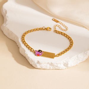 Grensoverschrijdend populaire roestvrijstalen dolfijn vierkante armband, licht luxe niche high-end ster sieraden, modieus elegant - Product Image 6