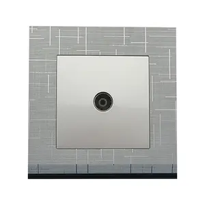 New Style Fashion Designer Wall Switch and Socket TV Electrical Outlet Silver PC Material Brushed Electrical Accessories