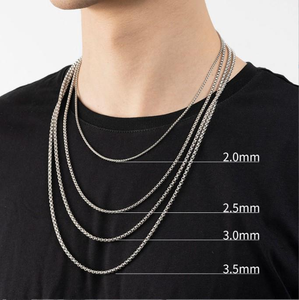 Stainless Steel Square <b>Box</b> <b>Chain</b> Pendant with Matching <b>Chain</b> for Men Hip Hop Style Jewelry Wholesale From Manufacturer - Product Image 5