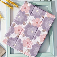 Étui pour tablette Samsung Tab A9 11 pouces (2023) X210 X215 / Tab S7/S8 11 pouces, motif floral créatif, anti-rayures, anti-chocs