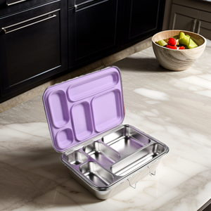 304 personalizzato in acciaio inox 5 vano Bento Box metallo a prova di perdite contenitore per il pranzo di conservazione degli alimenti per i <span class=keywords><strong>bambini</strong></span> - Product Image 2