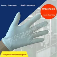 Gants en tissu blanc de haute qualité, anti-transpiration, à mécanisme élastique, pressés à la machine, pour usage automobile, avec poignet tricoté, protection du travail (12)