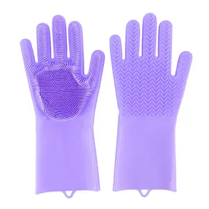 Нетоксичные силиконовые перчатки для мытья посуды