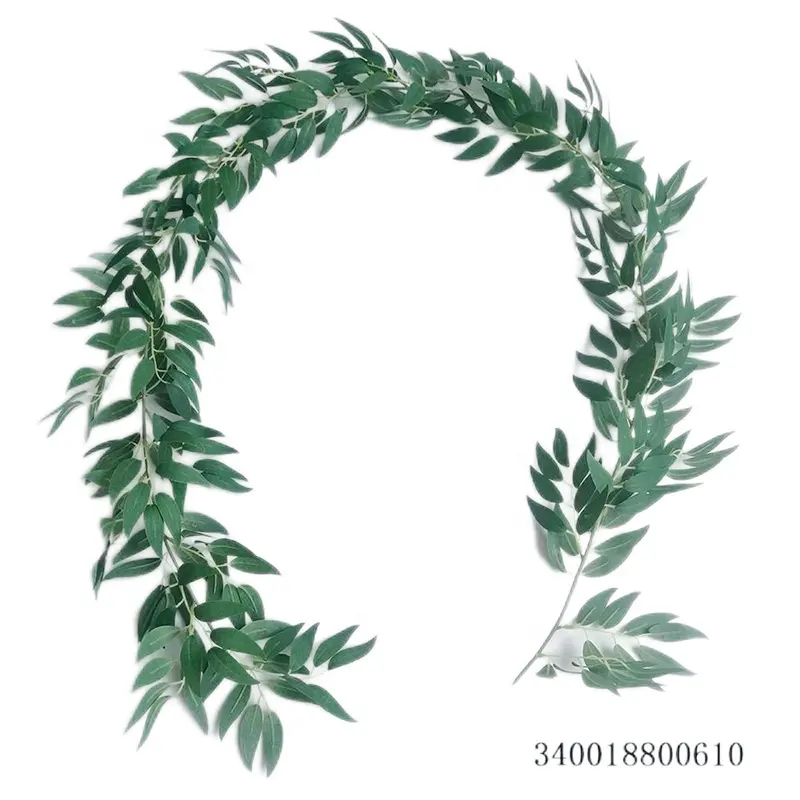 Schöne 6 Fuß 336pcs grünes Blatt künstliche Girlande Weide Blätter Rebe für Hochzeit Bogen Dekor Home Mantel Dekoration
