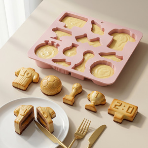 Football Sports Chocolate Mold Food Grade <b>Silicone</b> Easy Demold <b>Baking</b> Pastry Tools Cake Mold JSC4723 - Product Image 3