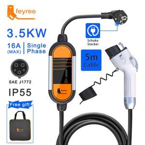Cargador Portátil para Vehículos Eléctricos Feyree, 16A, 3.5KW, Cargador Rápido para Vehículos Eléctricos Tipo 1/Tipo 2/GBT, Estación de Carga para Autos Eléctricos EVSE - Product Image 3