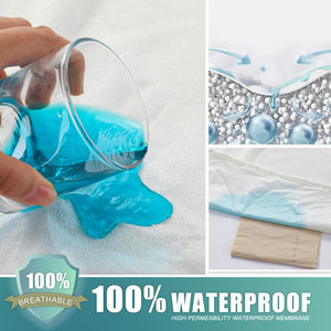 Protecteur de Colchon personnalisé, <span class=keywords><strong>lavable</strong></span>, silencieux, antidérapant, serviette éponge <span class=keywords><strong>en</strong></span> <span class=keywords><strong>coton</strong></span> imperméable à l'eau, protège-matelas pour lit - Product Image 4