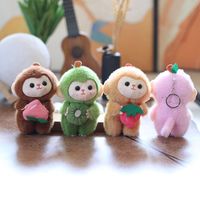 Aapjes Pluche Sleutelhanger Set Schattig Fruit Design Verjaardag Stressverlichting 4 Stuks OEM ODM CE EN71 ASTM CPC