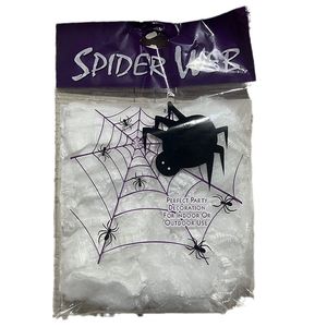 Decorazione della casa stregata per festa di Halloween luce nel fondente in cotone ragnatela luminosa - Product Image 2