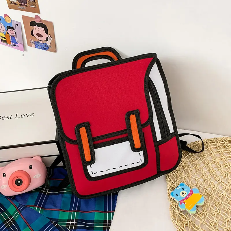 Mochila Escolar para Adolescentes con Dibujo 2D Creativo, Bolsa de Libros para Estudiantes, Mochila Escolar de Dibujos Animados para Niños y Niñas, Bolsas 2d con Estampado Oem