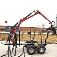 Meilleure Vente Remorque Forestière Remorquable à 4 Roues Motrices pour Quad, Chargeur de Grumes, Remorque à Bois pour Tracteur Agricole