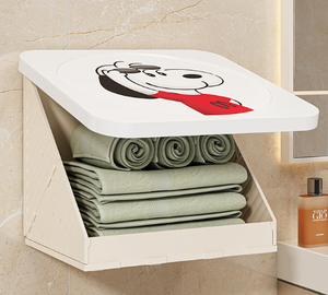 Moderno Gabinete de Almacenamiento Plegable Impermeable para Baño, Organizador de Ropa sin Perforaciones, Estante Decorativo de Pared QX-3514 - Product Image 3
