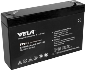 VELA FP690充電式6V 9AH密封VRLA鉛電池無停電電源およびおもちゃ用 - Product Image 2