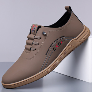 Chaussures de course décontractées pour hommes de qualité supérieure, confortables, en cuir PU respirant, antidérapantes, pour le bureau, usage quotidien, printemps-hiver, semelle en caoutchouc - Product Image 1
