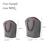 Sac fourre-tout en feutre structuré de luxe personnalisé, poignées en cuir PU renforcées et durables, sac à bandoulière à fond plat pour les trajets quotidiens