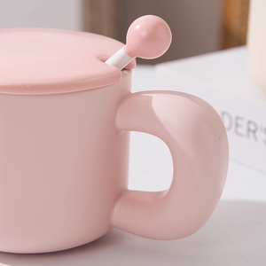 Taza de Cerámica Simple con Asa Grande, Tapa y Varilla <span class=keywords><strong>para</strong></span> Mezclar, Resistente a Altas Temperaturas, <span class=keywords><strong>para</strong></span> Café, Leche, <span class=keywords><strong>Desayuno</strong></span>, Unisex - Product Image 4