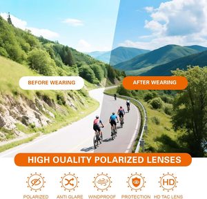 Gafas de Ciclismo Polarizadas para Ciclismo de Montaña - Protección UV400, Lentes Anti-Rayaduras, Lentes Intercambiables, Correa Ajustable - Product Image 3
