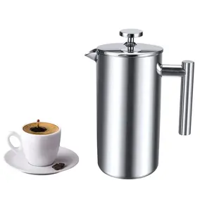 French Press Coffee Maker Double Wall Stainless Steel Coffee Maker French Press Tea Pot with Filter New Trend Make Coffee