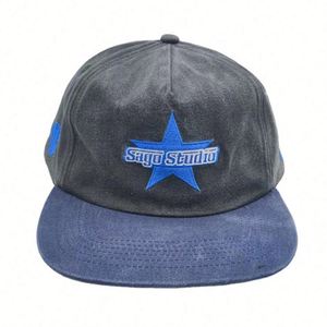Custom 5 Panel Vintage Flat Bill Embroidery logo Snapback Cap <b>Hat</b> - Product Image 4