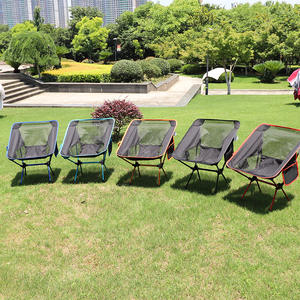 Outdoor Portable Folding <b>Chair</b> Aluminum Alloy Moon <b>Chair</b> For Camping <b>Garden</b> Fishing Barbecue With Side Pockets 38x56x67cm - Product Image 1