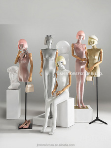 Maniquí de terciopelo ajustable con brazos de madera para mujer, de medio <span class=keywords><strong>cuerpo</strong></span> soporte bonito, exhibición de ropa, fabricante - Product Image 3