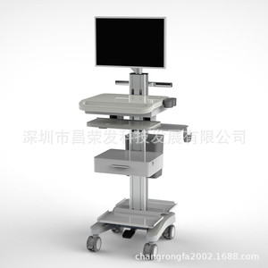 Fabricante de carros médicos en Shenzhen personaliza carros de ordenador todo en uno con altura ajustable para electrocardiogramas y - Product Image 4