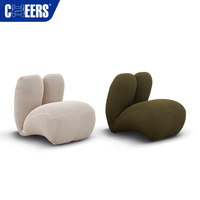Fauteuil d'appoint moderne MANWAH CHEERS en tissu avec mousse haute densité, canapé individuel pour appartement et bureau