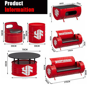 طقم طاولة وكراسي معدنية فاخرة بتصميم صناعي عتيق، أثاث متين وصديق للبيئة للمطاعم والمنازل والحانات الخارجية - Product Image 5
