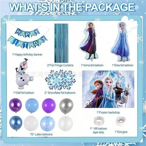 Gefrorener Hintergrund Schneeflocke Ballon Girlande Elsa Anna Olaf Folie Ballon Banner Kinder Geburtstag Dekorationen Set <span class=keywords><strong>Party</strong></span> zubehör