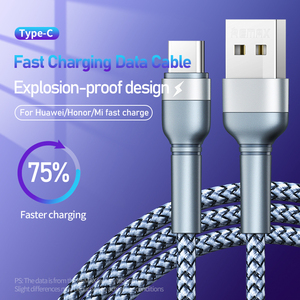 Cable de Datos USB Trenzado con Carga Rápida de 2.4A, Cable Tipo C Resistente a la Flexión para Carga de Datos RC-124 - Product Image 4
