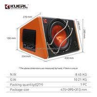 Kuer Nouveau Modèle Subwoofer Audio Voiture 10 Pouces avec Tweeter, Basses Puissantes, Grande Puissance, Bobine Simple, 12 V CC, Subwoofer Actif pour Voiture