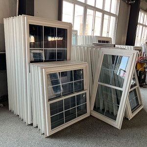 Bán buôn tùy chỉnh PVC đôi kính Tempered Kính dọc <span class=keywords><strong>Sash</strong></span> thiết kế cửa sổ Vinyl uPVC đôi Top TREO CỬA SỔ - Product Image 6