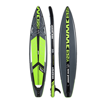 Planche de paddle gonflable de course ultra-rigide de 12,6 pieds - Planche de paddle de tourisme haute vitesse - Conception professionnelle à nez pointu - HY Sports SYFG380 PVC