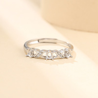 S925 Sterling Silber Exquisite Ring Leerer Halter Eingelegte Bienenwachs Jade Zirkon Ring Basis Rohlinge Für DIY Zubehör Schmuck 12*12MM