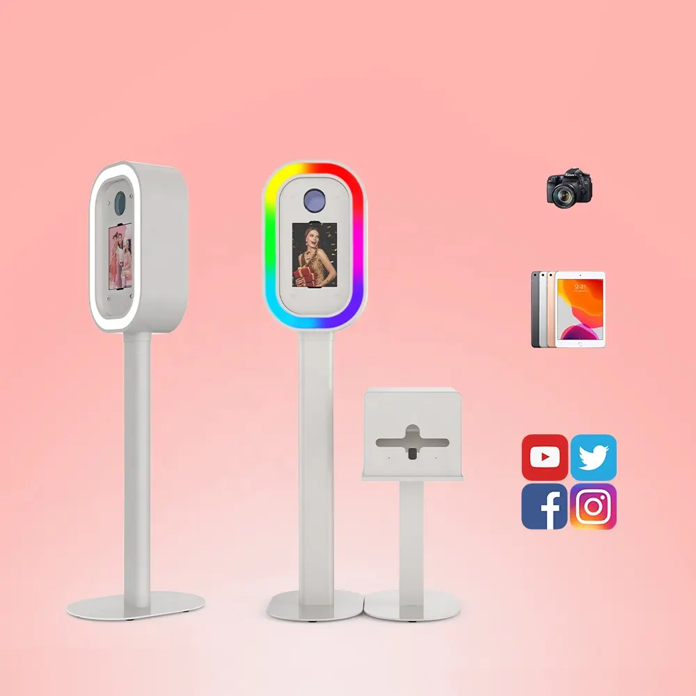Chimee thiết kế mới hình bầu dục DSLR gương Photo Booth với Surround RGB ánh sáng Selfie kiosk iPad photobooth Shell để bán