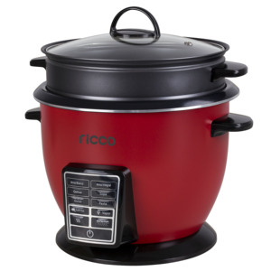 Olla <span class=keywords><strong>Arrocera</strong></span> Eléctrica Inteligente Multifunción 10 <span class=keywords><strong>en</strong></span> 1 de 2.2L, Cuerpo <span class=keywords><strong>Rojo</strong></span>, Vaporera Antiadherente, Taza Medidora Digital, Venta Caliente de Fábrica - Product Image 1