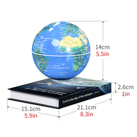 Globo Terráqueo Magnético Flotante con Base en Forma de Libro de 140 mm, Globo Terráqueo Levitante para Educación Geográfica, Decoración para el Hogar y la Oficina, Regalos