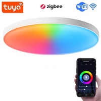 Plafonnier intelligent Tuya Graffiti, sept couleurs RGBCW, télécommande vocale, éclairage intelligent ZigBee pour home cinéma complet