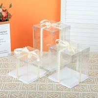 Boîte à gâteau portable haute transparence pour animaux de compagnie avec impression personnalisée pour la présentation de pâtisseries de mariage, les cadeaux de boulangerie et l'emballage de gâteaux