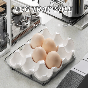 Portauova in Ceramica Bestseller, Vassoio per Uova, Accessori da Cucina, Porta Uova in Porcellana Direttamente dalla Fabbrica - Product Image 2