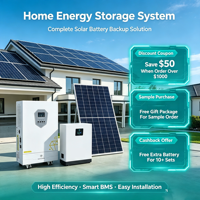 Batterie solaire hors réseau 10KW 48V 685Ah, batterie de panneau solaire Lifepo4 Lithium, BMS 51.2V 200Ah, onduleur, pack de batteries au phosphate de lithium-ion