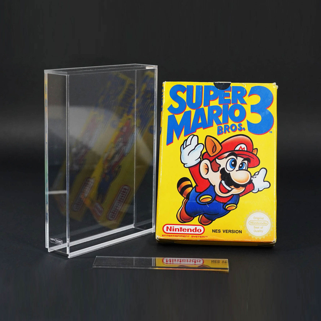 Clear Acrylic Game Cartridge Display Case Dustproof Scratch Resistant, Perfect for Preserving Classic NES Game Boxes