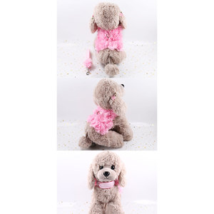 Flower <b>Pet</b> Vest Small Medium Breathable Dog Cat <b>Harness</b> Outdoor Walking Leash Spring Summer Pink Red Background - Product Image 3