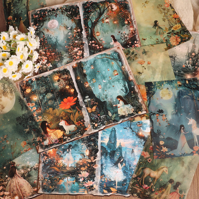 JAI IMAN  60pieces/set Fantasy DIY Scrapbook Decoration Paper With 36stickers for Crafts Handmade Accessories
