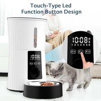 Distributeur automatique de nourriture pour animaux de compagnie intelligent et exquis, 4L, bol en acier inoxydable, écran tactile LED, distribution quantitative programmée, pour chat et chien